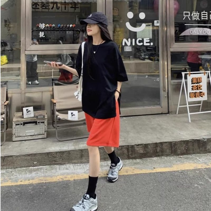 순수한 Mianhua 면 3 차원 인터넷 측면 허리 머리 익스트림 제인 루즈핏 여름 중성 바람 운동 캐주얼 루즈핏 반바지 아이들 이미지 2