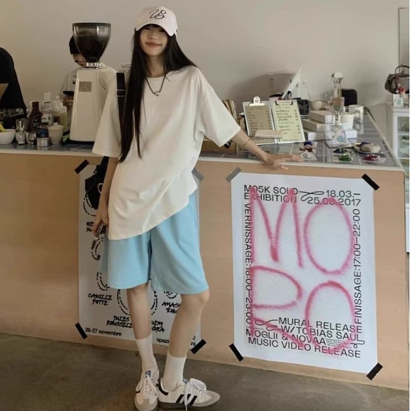 순수한 Mianhua 면 3 차원 인터넷 측면 허리 머리 익스트림 제인 루즈핏 여름 중성 바람 운동 캐주얼 루즈핏 반바지 아이들 이미지 4