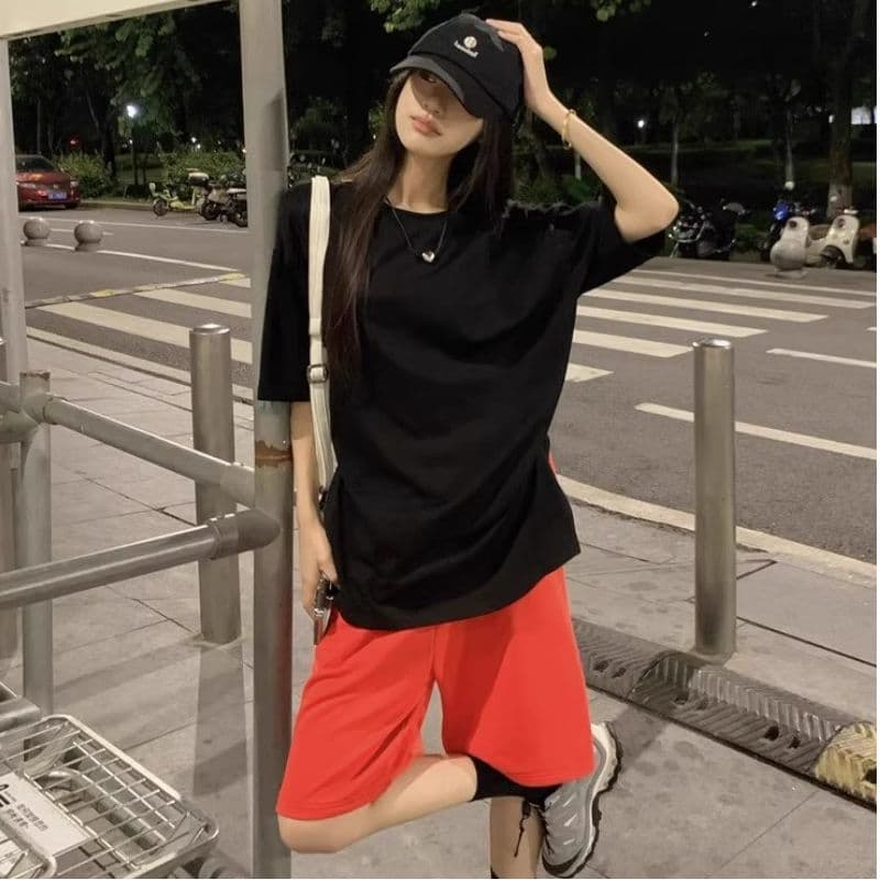 순수한 Mianhua 면 3 차원 인터넷 측면 허리 머리 익스트림 제인 루즈핏 여름 중성 바람 운동 캐주얼 루즈핏 반바지 아이들 이미지 5