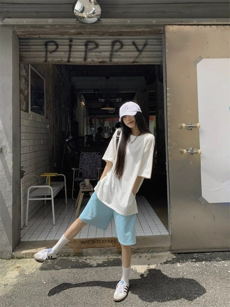 순수한 Mianhua 면 3 차원 인터넷 측면 허리 머리 익스트림 제인 루즈핏 여름 중성 바람 운동 캐주얼 루즈핏 반바지 아이들 상세 이미지 2