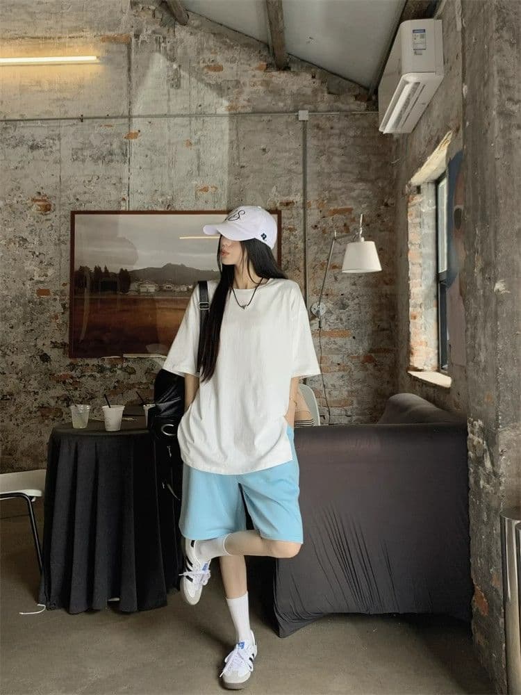 순수한 Mianhua 면 3 차원 인터넷 측면 허리 머리 익스트림 제인 루즈핏 여름 중성 바람 운동 캐주얼 루즈핏 반바지 아이들 상세 이미지 10