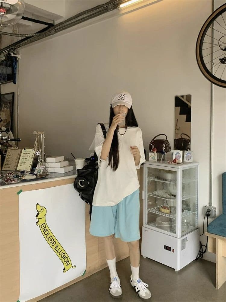 순수한 Mianhua 면 3 차원 인터넷 측면 허리 머리 익스트림 제인 루즈핏 여름 중성 바람 운동 캐주얼 루즈핏 반바지 아이들 상세 이미지 11
