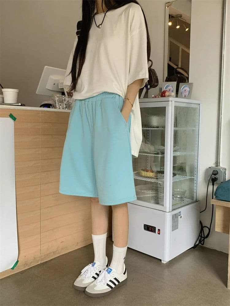 순수한 Mianhua 면 3 차원 인터넷 측면 허리 머리 익스트림 제인 루즈핏 여름 중성 바람 운동 캐주얼 루즈핏 반바지 아이들 상세 이미지 12