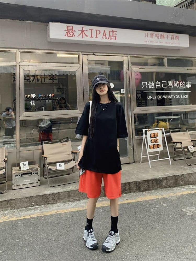순수한 Mianhua 면 3 차원 인터넷 측면 허리 머리 익스트림 제인 루즈핏 여름 중성 바람 운동 캐주얼 루즈핏 반바지 아이들 상세 이미지 24