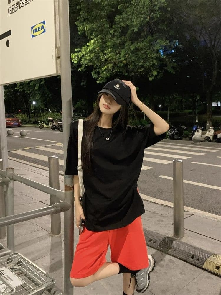 순수한 Mianhua 면 3 차원 인터넷 측면 허리 머리 익스트림 제인 루즈핏 여름 중성 바람 운동 캐주얼 루즈핏 반바지 아이들 상세 이미지 25