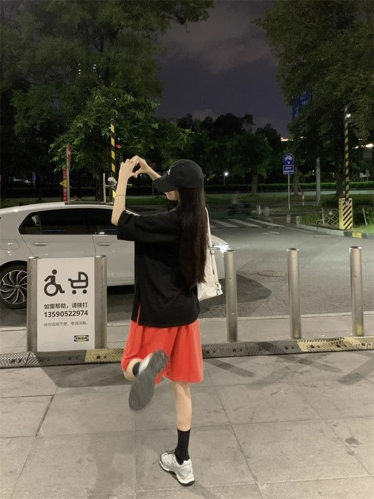 순수한 Mianhua 면 3 차원 인터넷 측면 허리 머리 익스트림 제인 루즈핏 여름 중성 바람 운동 캐주얼 루즈핏 반바지 아이들 상세 이미지 27