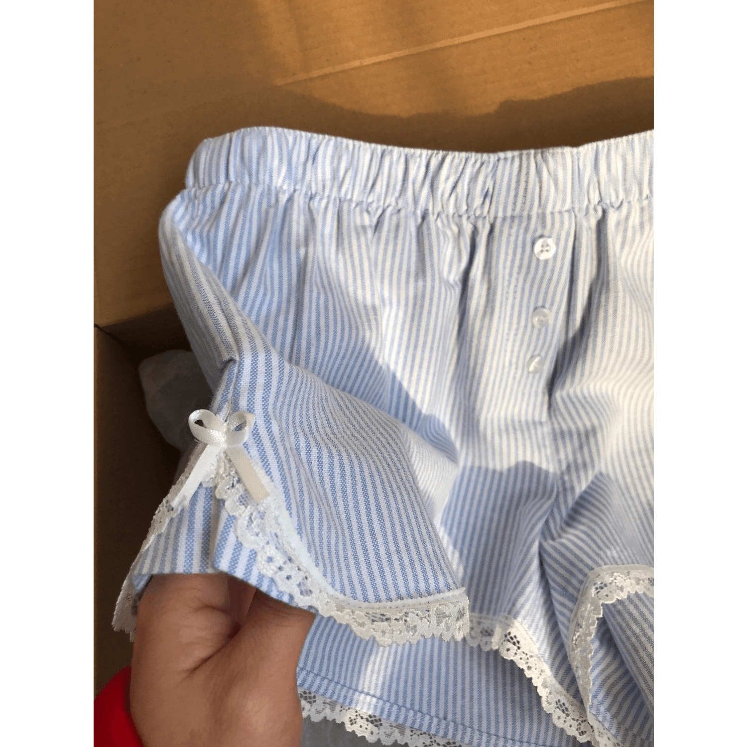 주간 고양이 품질 달콤함 레이스 레이스 파자마 바지 여성 여름 다용도 홈 순수한 욕망 바람 프랑스식 반바지 이미지 4
