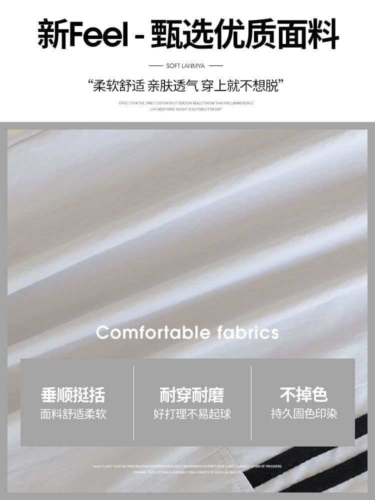 아메리칸 자수 스트라이프 속도 건조한 워크웨어 팬츠 여성 여름 새로운 루즈핏 슬림해 보이는 자외선 차단 얇은 스타일 스트레이트 운동 긴 바지 이미지 2