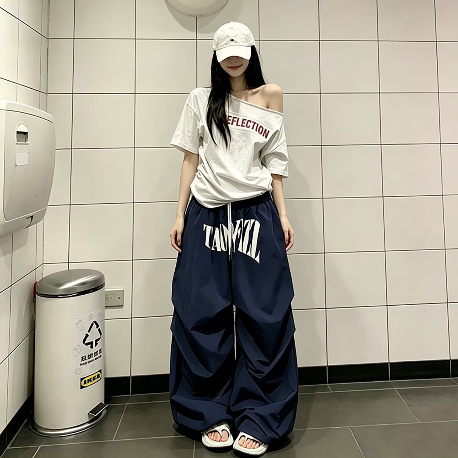 아메리칸 레트로 핫걸 캐주얼 바지 여성 2026 여름 새로운 루즈핏 슬림해 보이는 다용도 스트레이트 넓은 다리 운동 바지 트렌디 이미지 4