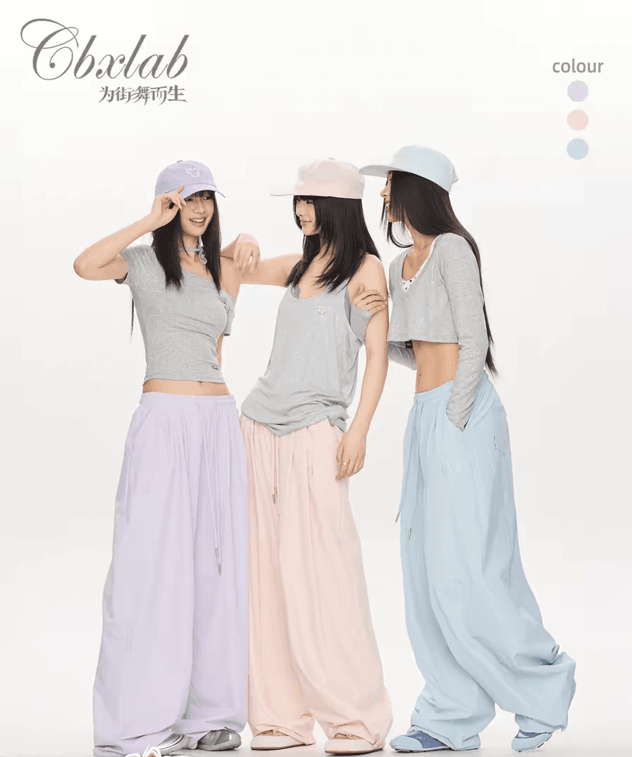 요정 우아한 의류 스트리트 댄스 조수 브랜드 익스트림 제인 지배 속도 건조한 긴 바지 얇고 가벼운 다용도 슬림해 보이는 루즈핏 운동 바지 상세 이미지 1