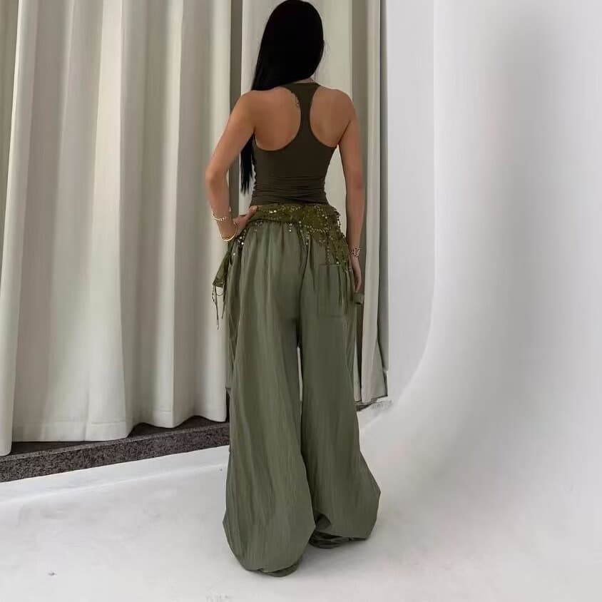 조수 브랜드 스트리트 댄스 워크웨어 팬츠 여성 아메리칸 웃음 하 펌프 로프 스트레이트 속도 건조한 야외 캐주얼 운동 바지 상세 이미지 3