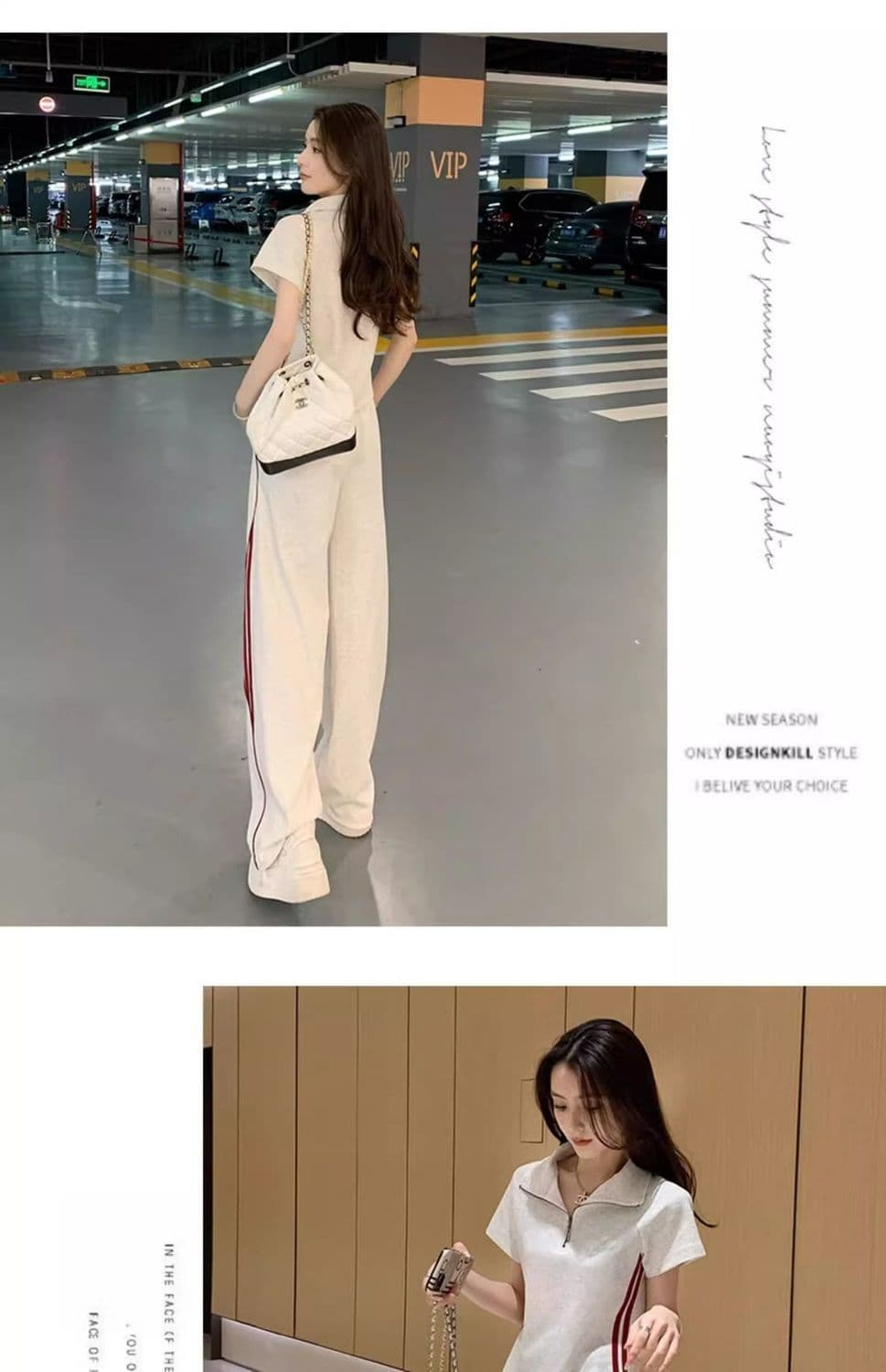 여름 드레스 코디 전체 집합 2026 새로운 한 부서 운동 캐주얼 반팔 와이드 레그 팬츠 투피스 세트 트렌디 상세 이미지 22