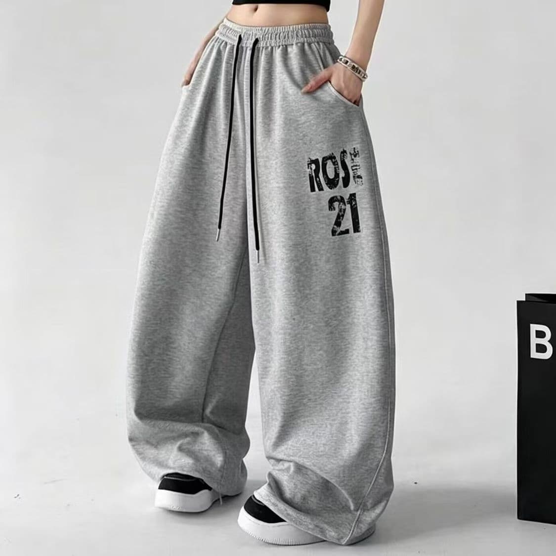 한국 스타일 프린트 펌프 로프 스트리트 댄스 hiphop 웃음 하 캐주얼 바지 여성 재즈 댄스 jazz 긴 바지 운동 거리 트렌디