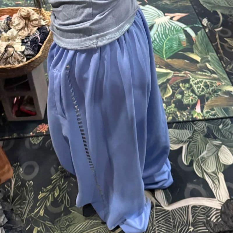 원본 암모니아 Lun 남자 바 면 수직 기사 사각형 징 루즈핏 다용도 잘 생긴 루즈핏 운동 캐주얼 웨이 바지 상세 이미지 5