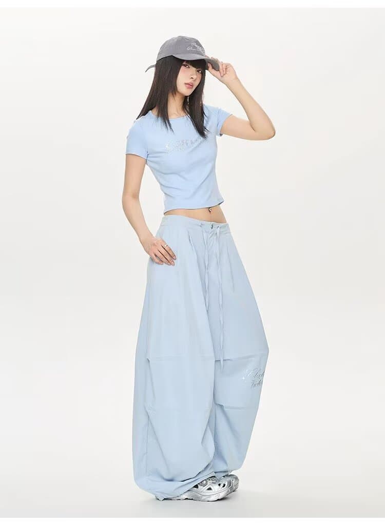 아메리칸 조수 브랜드 모통이 칼 워크웨어 팬츠 여성 여름 통기성 웃음 하 루즈핏 스트레이트 넓은 다리 펌프 로프 캐주얼 바지 상세 이미지 9