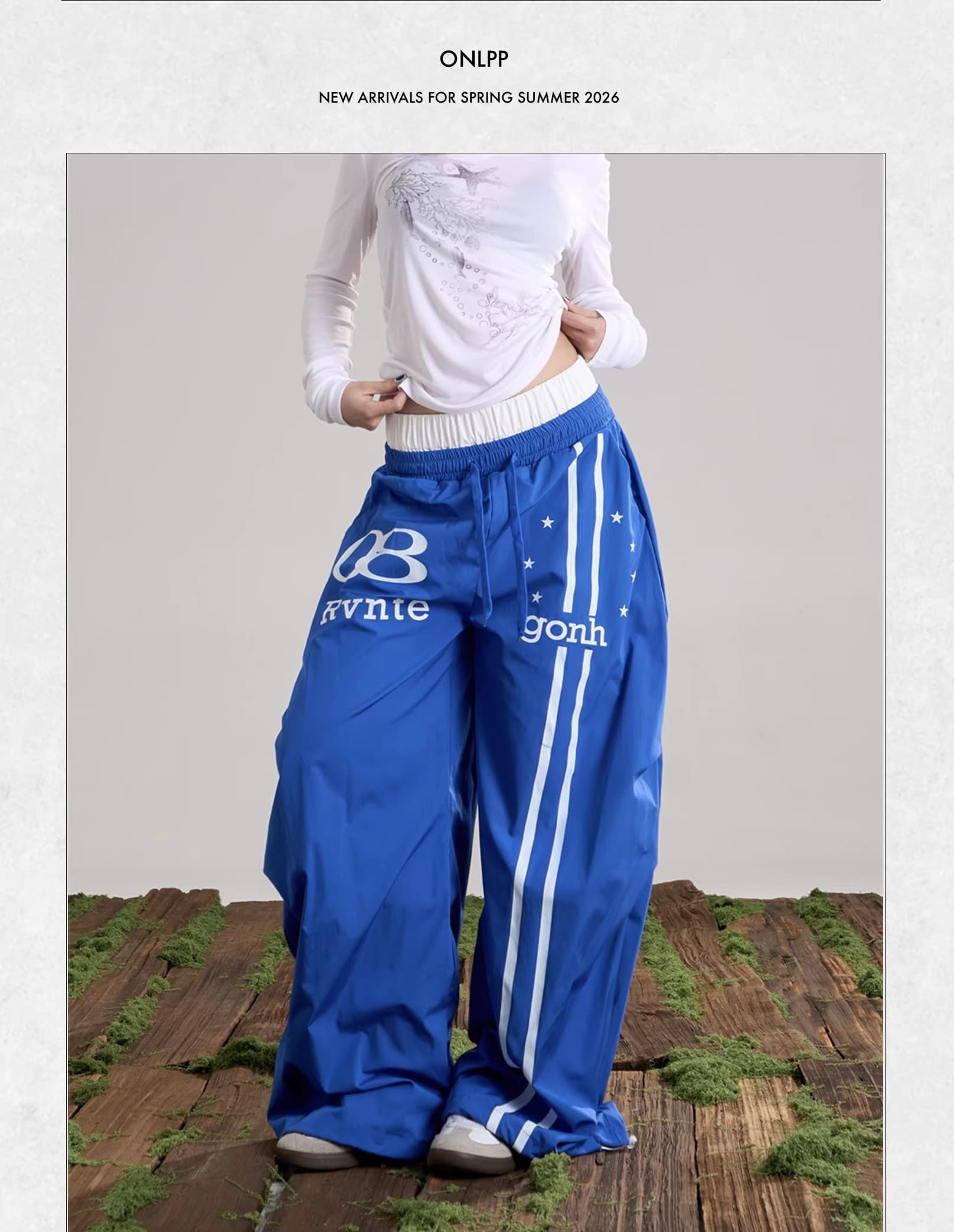 아메리칸 레트로 거리 별 더블 허리 머리 모통이 칼 캐주얼 바지 남녀 루즈핏 펌프 로프 넓은 다리 스트레이트 운동 긴 바지 상세 이미지 6