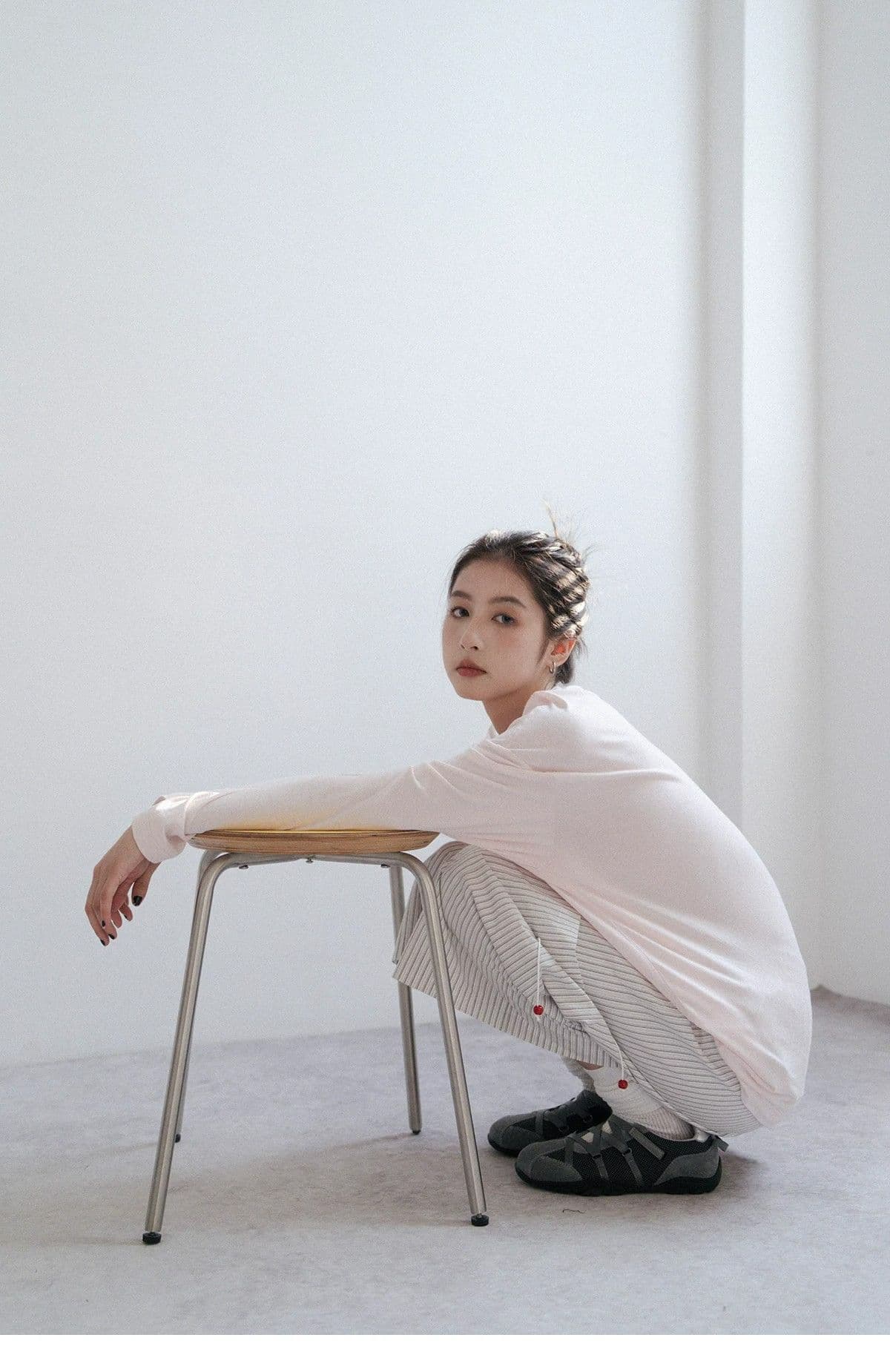 원본 셔틀 제직 여름 소금 부서 기타 바람 스트레이트 8 점 바지 여성 상세 이미지 5