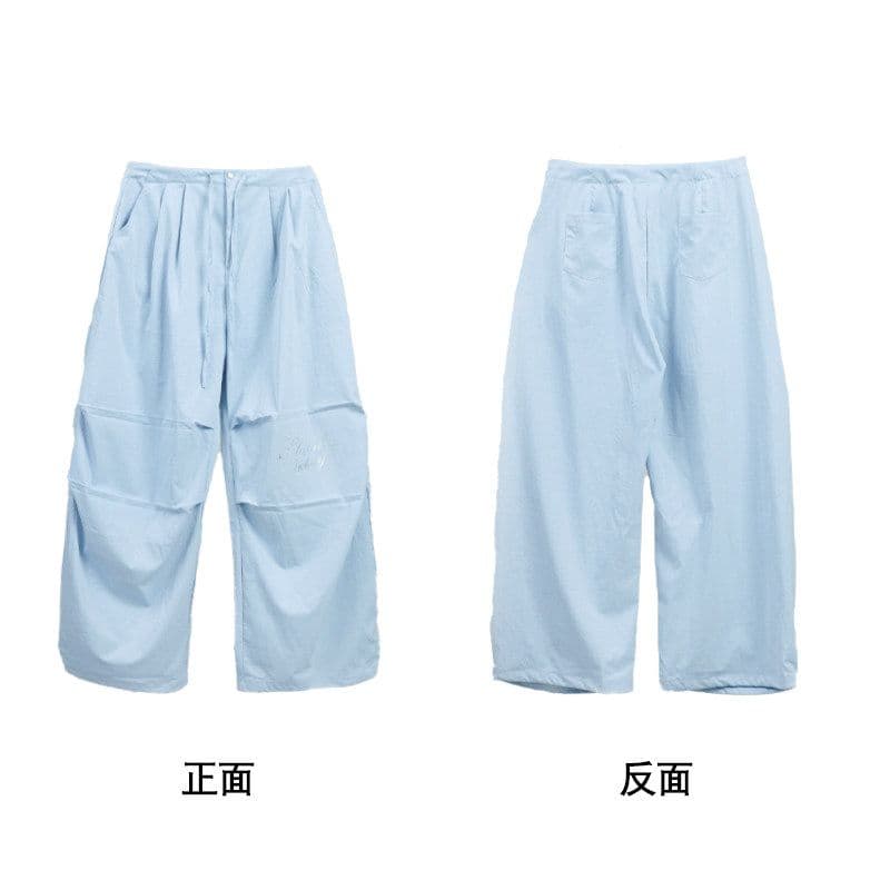 긴 바지 모래 워시 모방 면 슬랙스 머리 하프 밴딩 여름 야마모토 바지 춤추기 운동 바지 핫걸 캐주얼 바지 여성 상세 이미지 3