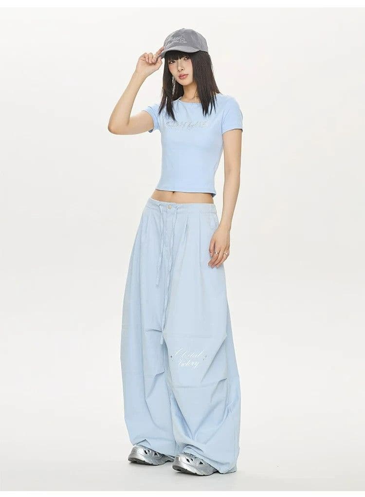 긴 바지 모래 워시 모방 면 슬랙스 머리 하프 밴딩 여름 야마모토 바지 춤추기 운동 바지 핫걸 캐주얼 바지 여성 상세 이미지 12