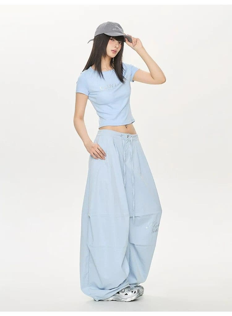 긴 바지 모래 워시 모방 면 슬랙스 머리 하프 밴딩 여름 야마모토 바지 춤추기 운동 바지 핫걸 캐주얼 바지 여성 상세 이미지 13