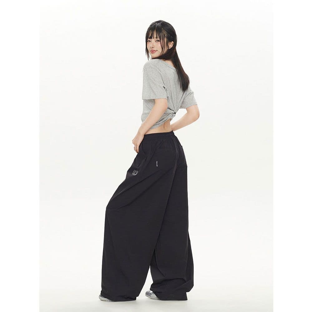 재즈 댄스 운동 바지 여성 여름 얇은 스타일 속도 건조한 차가운 센스 루즈핏 빅 보드 종류 루즈핏 와이드 레그 팬츠 상세 이미지 9