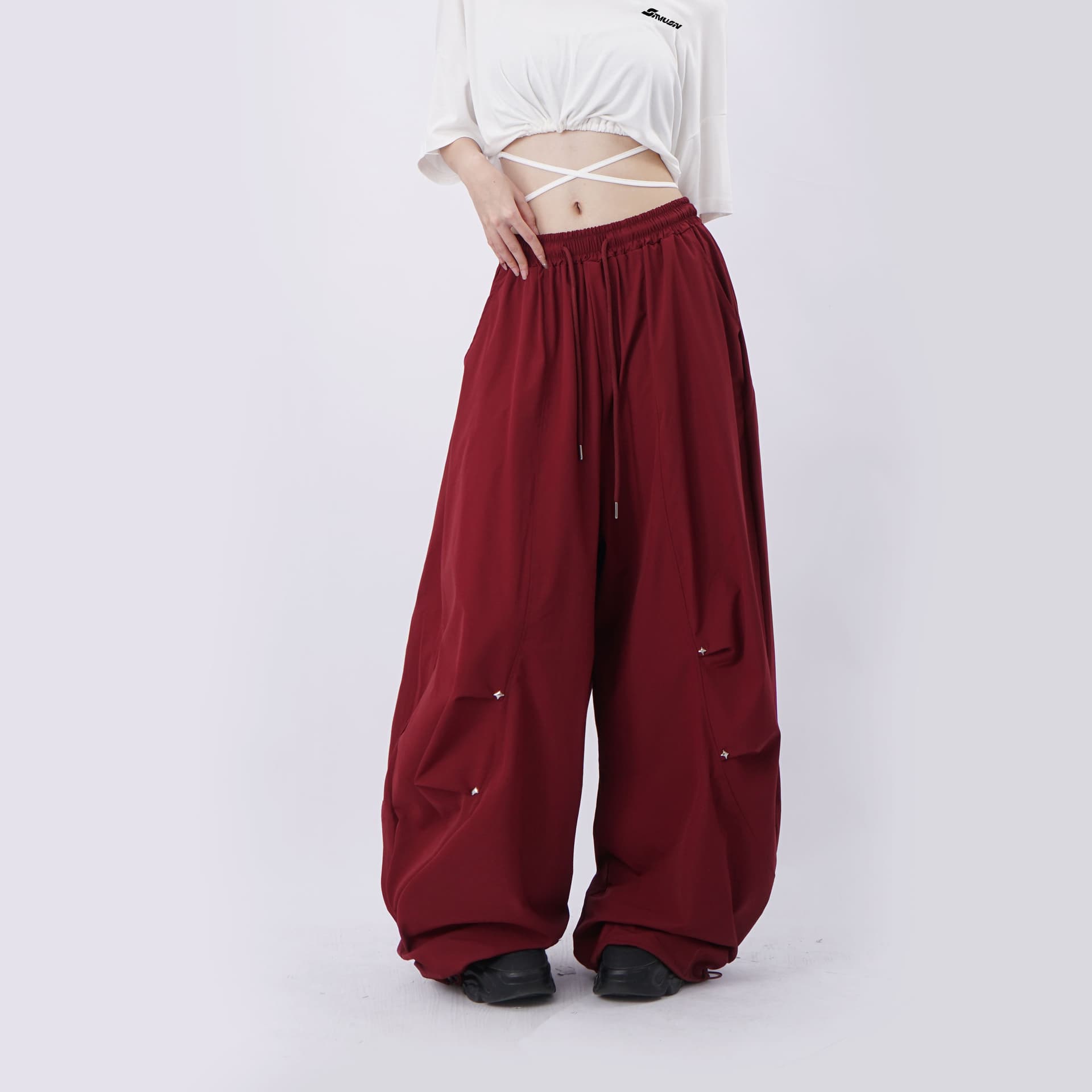 금속 별 속도 건조한 풍선 긴 바지 웃음 하 춤추기 oversize 캐주얼 바지 이미지 5