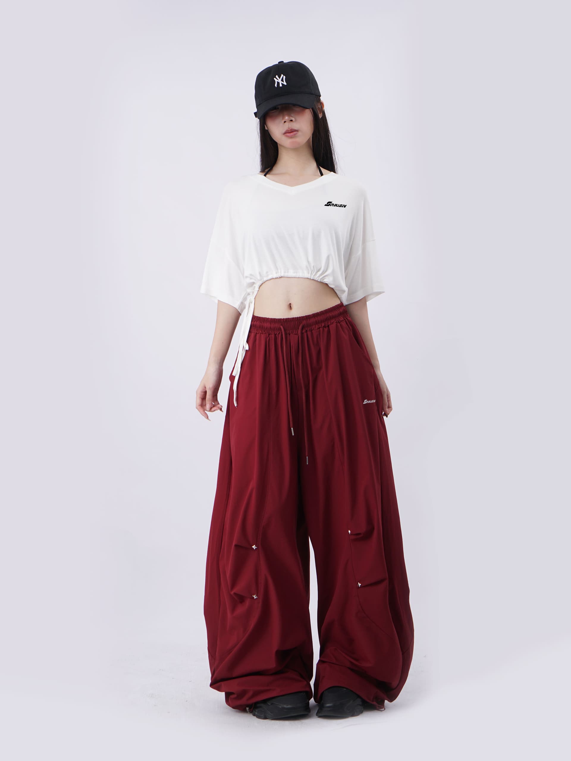 금속 별 속도 건조한 풍선 긴 바지 웃음 하 춤추기 oversize 캐주얼 바지 상세 이미지 4
