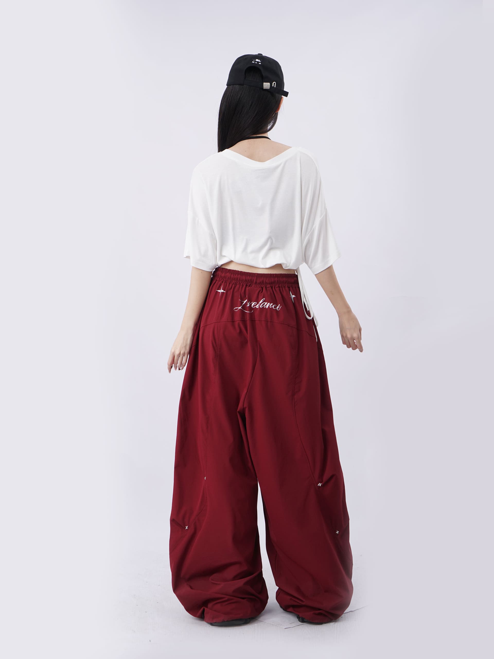 금속 별 속도 건조한 풍선 긴 바지 웃음 하 춤추기 oversize 캐주얼 바지 상세 이미지 5