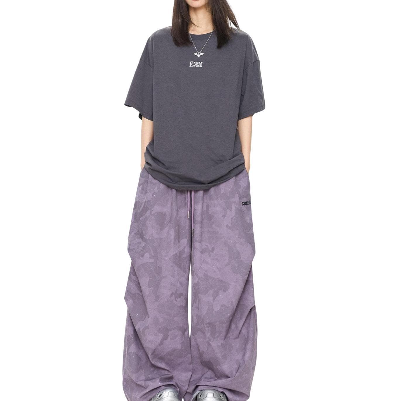 스트리트 댄스 조수 브랜드 거리 oversize 밝은 플래시 카모플라주 루즈핏 긴 바지 차가운 바람의 소리 느긋한 넓은 다리 낙하산 병 바지 이미지 4