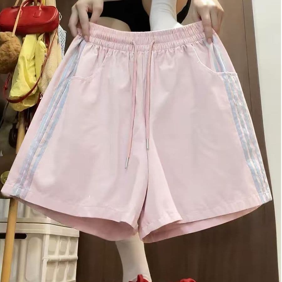 원본 원단 주간 고양이 흔들어서 톤 품질 아메리칸 3개 바 스트라이프 운동 여성 여름 루즈핏 야외 반바지 이미지 5