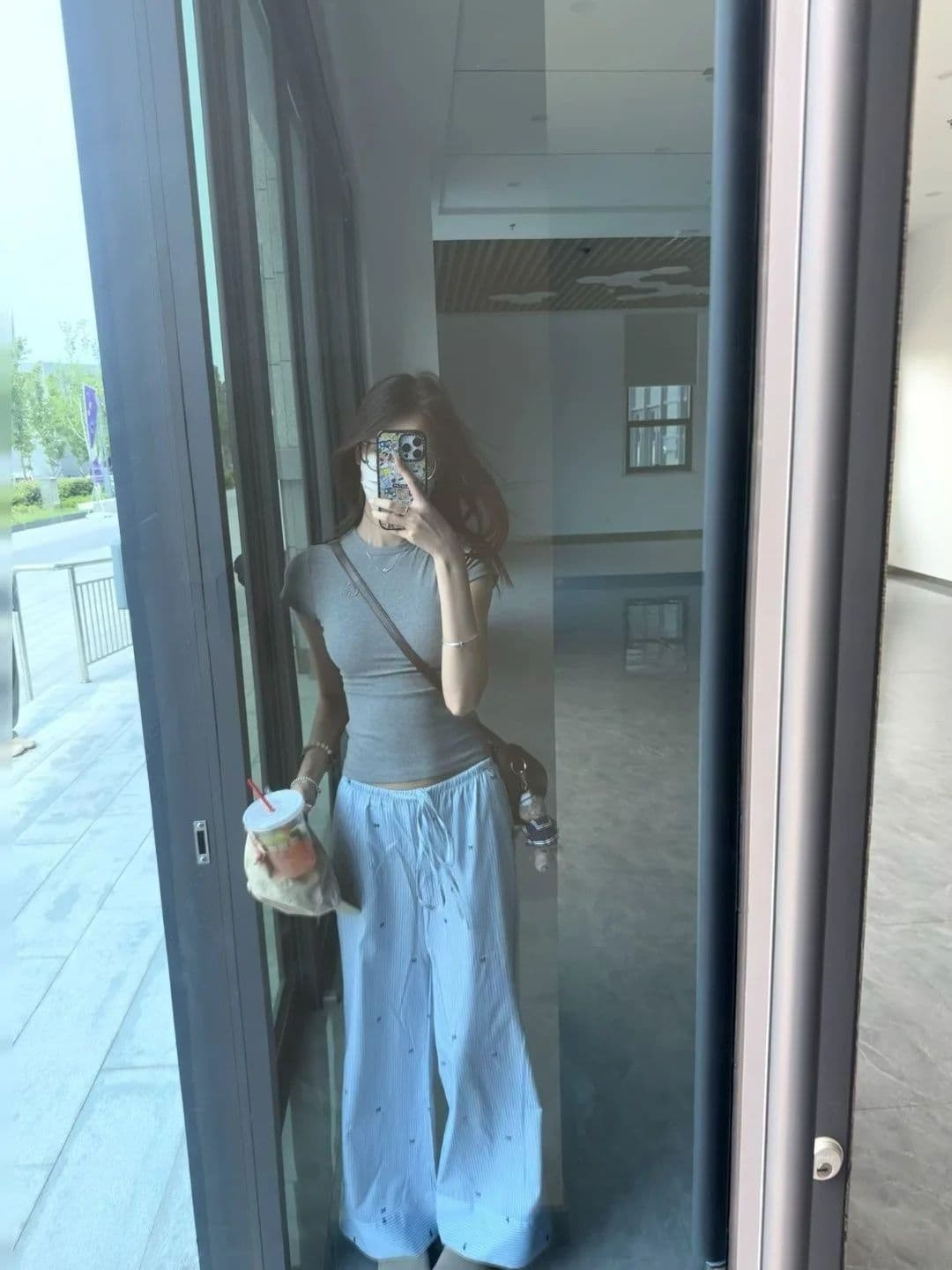 확장 버전 키 큰 남자 나비 매듭 프린트 스트라이프 와이드 레깅스 바지 여름 느긋한 펌프 로프 캐주얼 바닥 청소 바지 상세 이미지 7