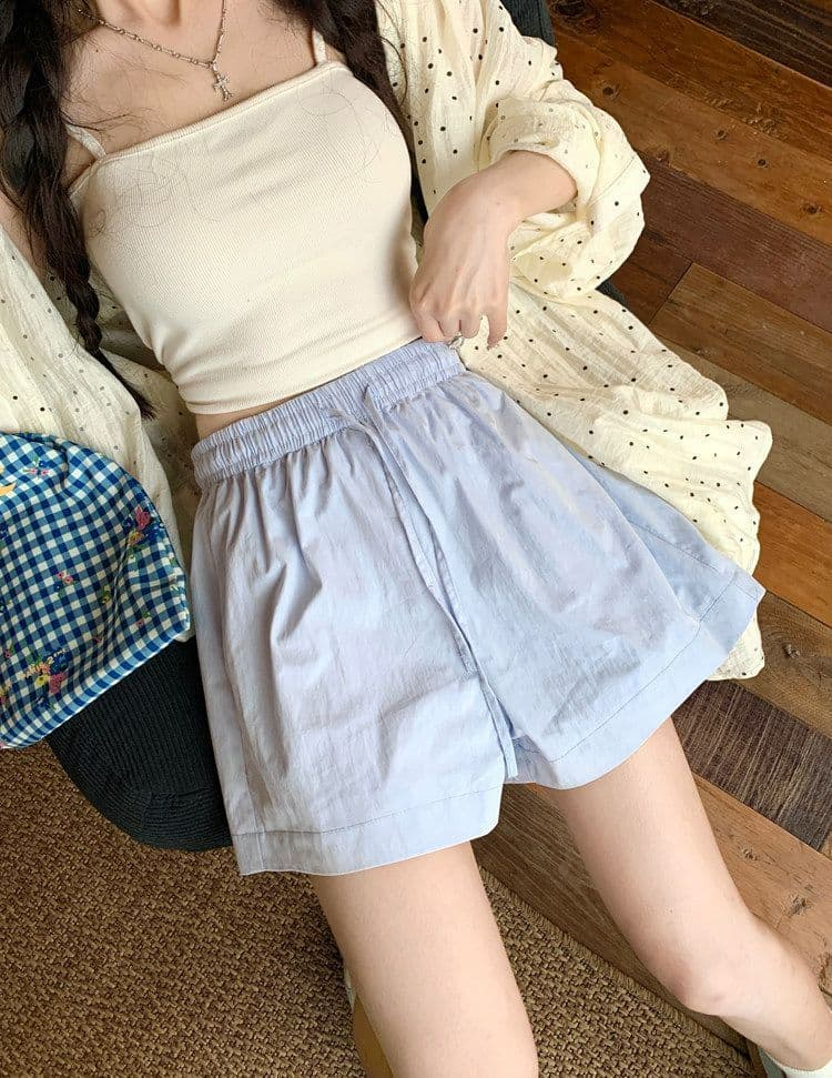 뉴 포트 면 루즈핏 화이트 하이웨이스트 캐주얼 바지 운동 바지 가정 반바지 여성 여름 연령 감소 바지 와이드 레그 팬츠 상세 이미지 9