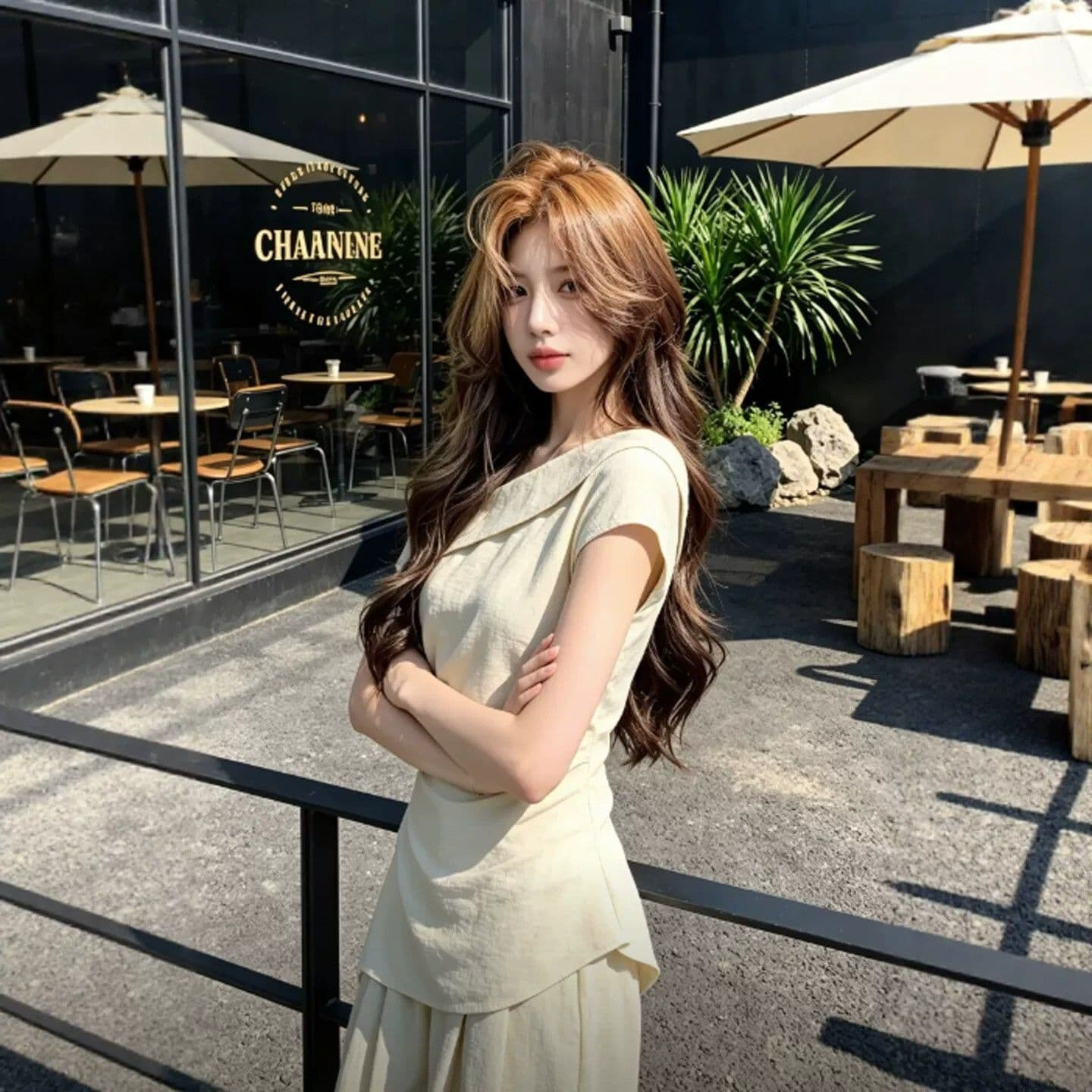 패션 세트 여성 여름 새로운 비스듬한 어깨 펌프 Pleat 리본 슬림해 보이는 맨위 하이웨이스트 와이드 레그 팬츠 투피스 세트 이미지 3