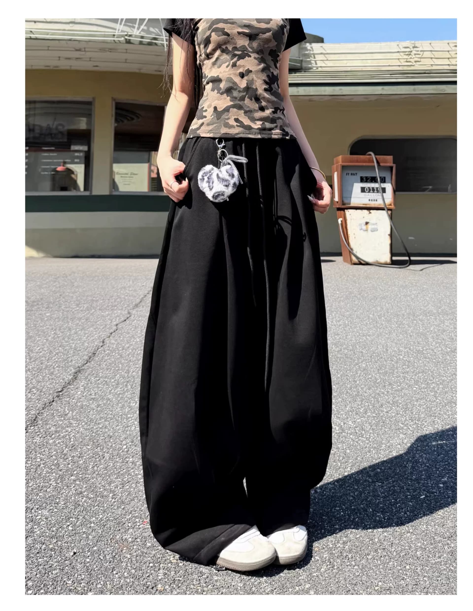 아메리칸 해체 펌프 로프 모통이 칼 캐주얼 바지 남녀 루즈핏 다용도 운동 웨이 바지 회색 알파벳 프린트 롱 바지 상세 이미지 7