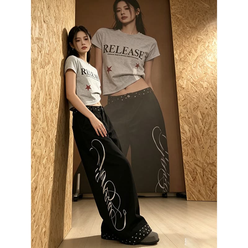 아메리칸 레트로 펌프 로프 주름 속도 건조한 낙하산 병 바지 남녀 느슨함 센스 루즈핏 캐주얼 와이드 레그 팬츠 이미지 4