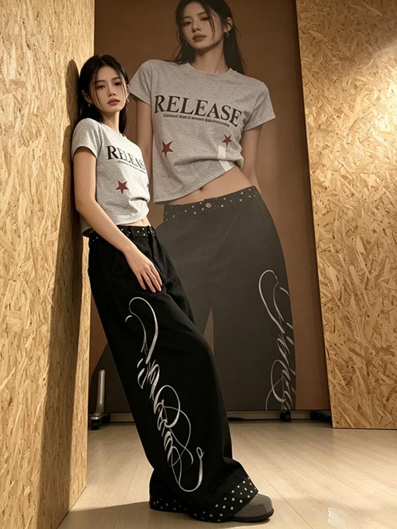 아메리칸 레트로 펌프 로프 주름 속도 건조한 낙하산 병 바지 남녀 느슨함 센스 루즈핏 캐주얼 와이드 레그 팬츠 상세 이미지 3