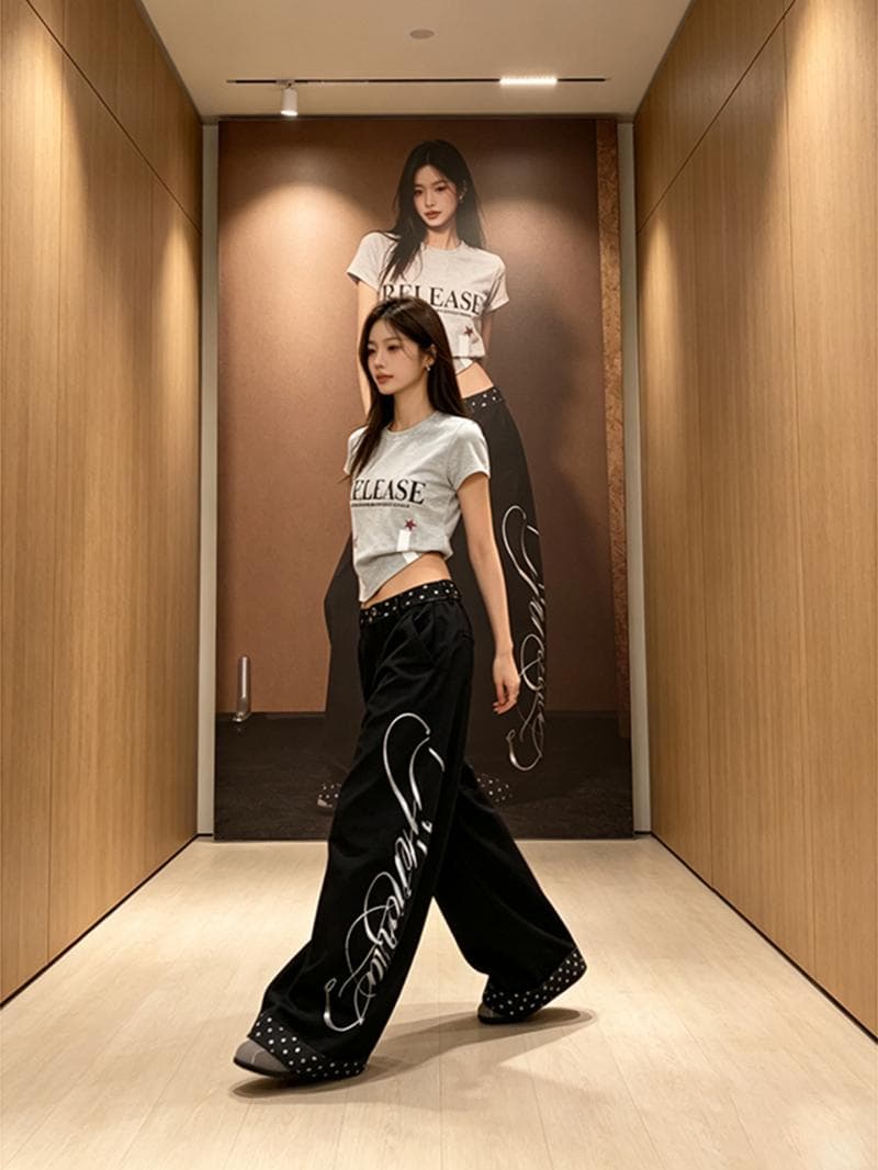 아메리칸 레트로 펌프 로프 주름 속도 건조한 낙하산 병 바지 남녀 느슨함 센스 루즈핏 캐주얼 와이드 레그 팬츠 상세 이미지 7