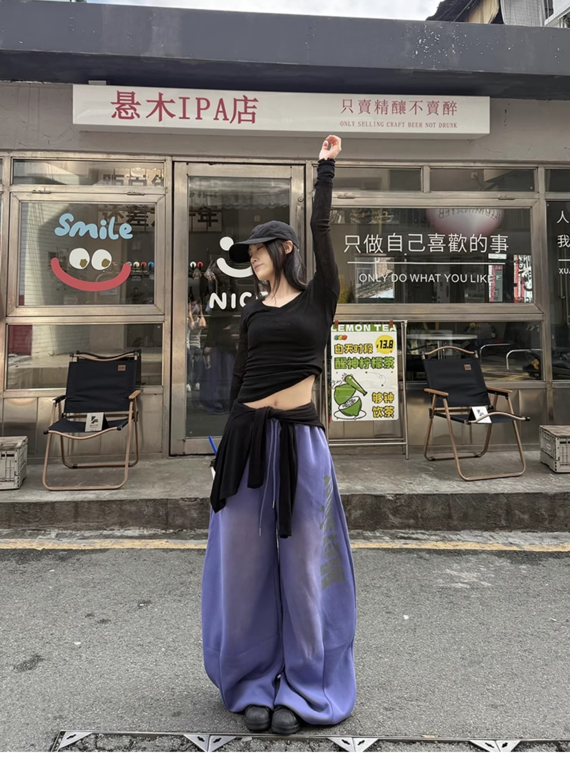 아메리칸 레트로 거리 바람 스프레이 페인트 루즈핏 스트레이트 넓은 다리 웨이 바지 남녀 다용도 무용 바지 트렌디 상세 이미지 17