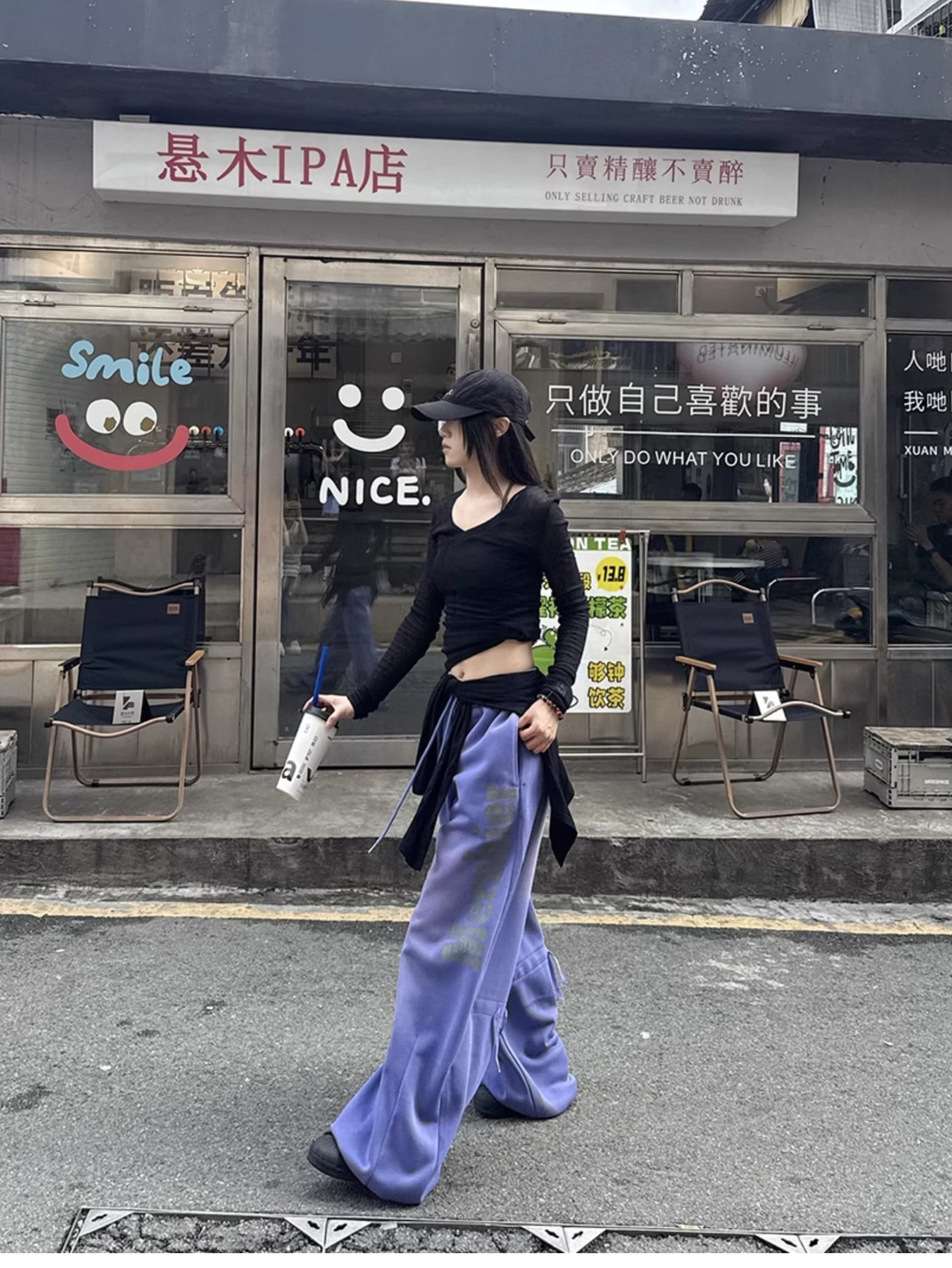 아메리칸 레트로 거리 바람 스프레이 페인트 루즈핏 스트레이트 넓은 다리 웨이 바지 남녀 다용도 무용 바지 트렌디 상세 이미지 18