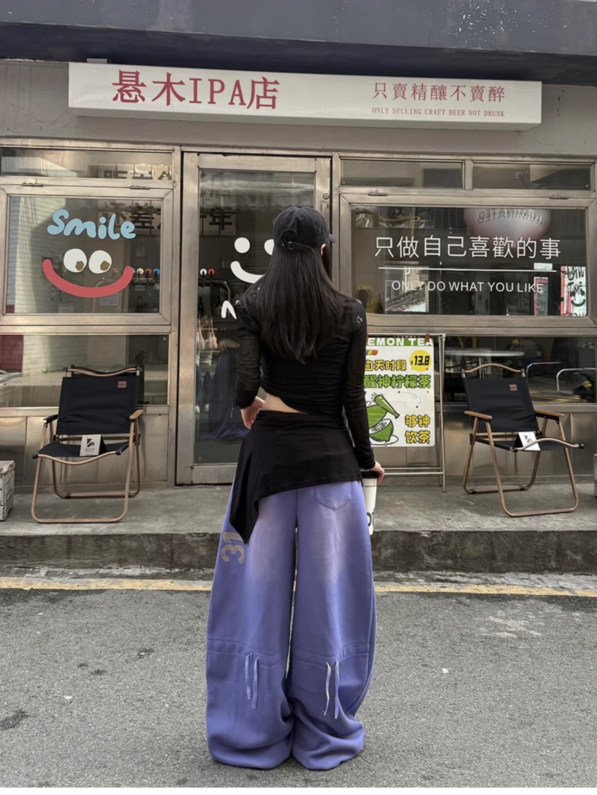 아메리칸 레트로 거리 바람 스프레이 페인트 루즈핏 스트레이트 넓은 다리 웨이 바지 남녀 다용도 무용 바지 트렌디 상세 이미지 20