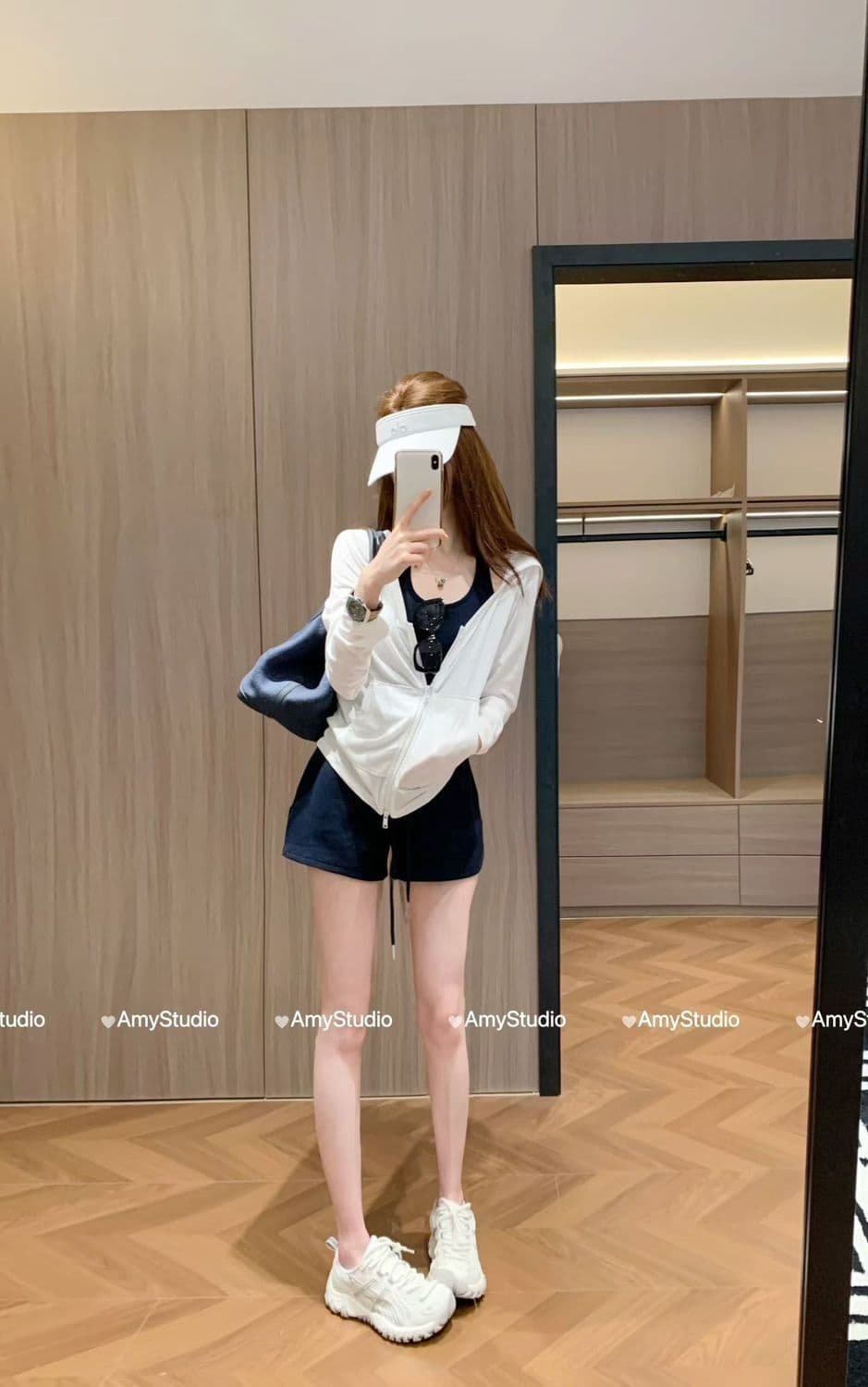 작은 대중 디자인 센스 여름 새로운 캐미솔 자외선 차단 긴팔 후드 오픈 가디건 하이웨이스트 반바지 다용도 전체 집합 상세 이미지 5