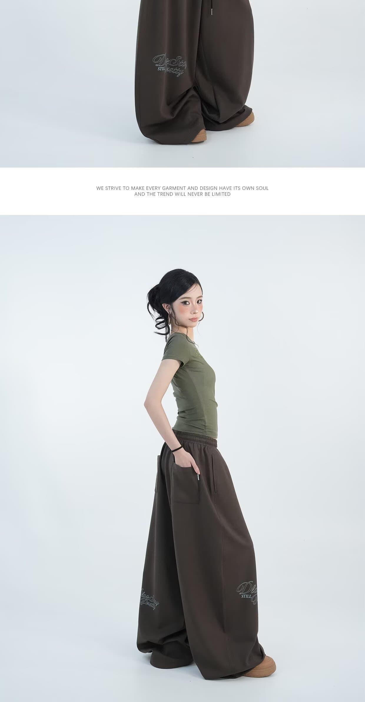 아메리칸 거리 핫걸 스트리트 댄스 와이드 레그 팬츠 남녀 루즈핏 슬림해 보이는 도루 센스 캐주얼 바지 재즈 댄스 jazz 와이드 레그 팬츠 상세 이미지 3