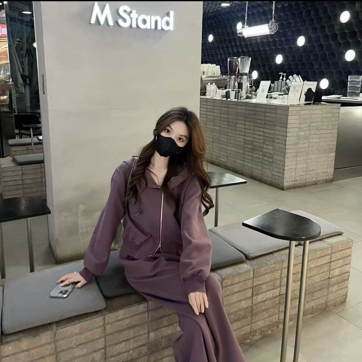 패션 운동복 세트 여성 2026 년 봄 가을 새로운 품격 다용도 후드 티 스웨터 와이드 레그 팬츠 투피스 세트 상세 이미지 5