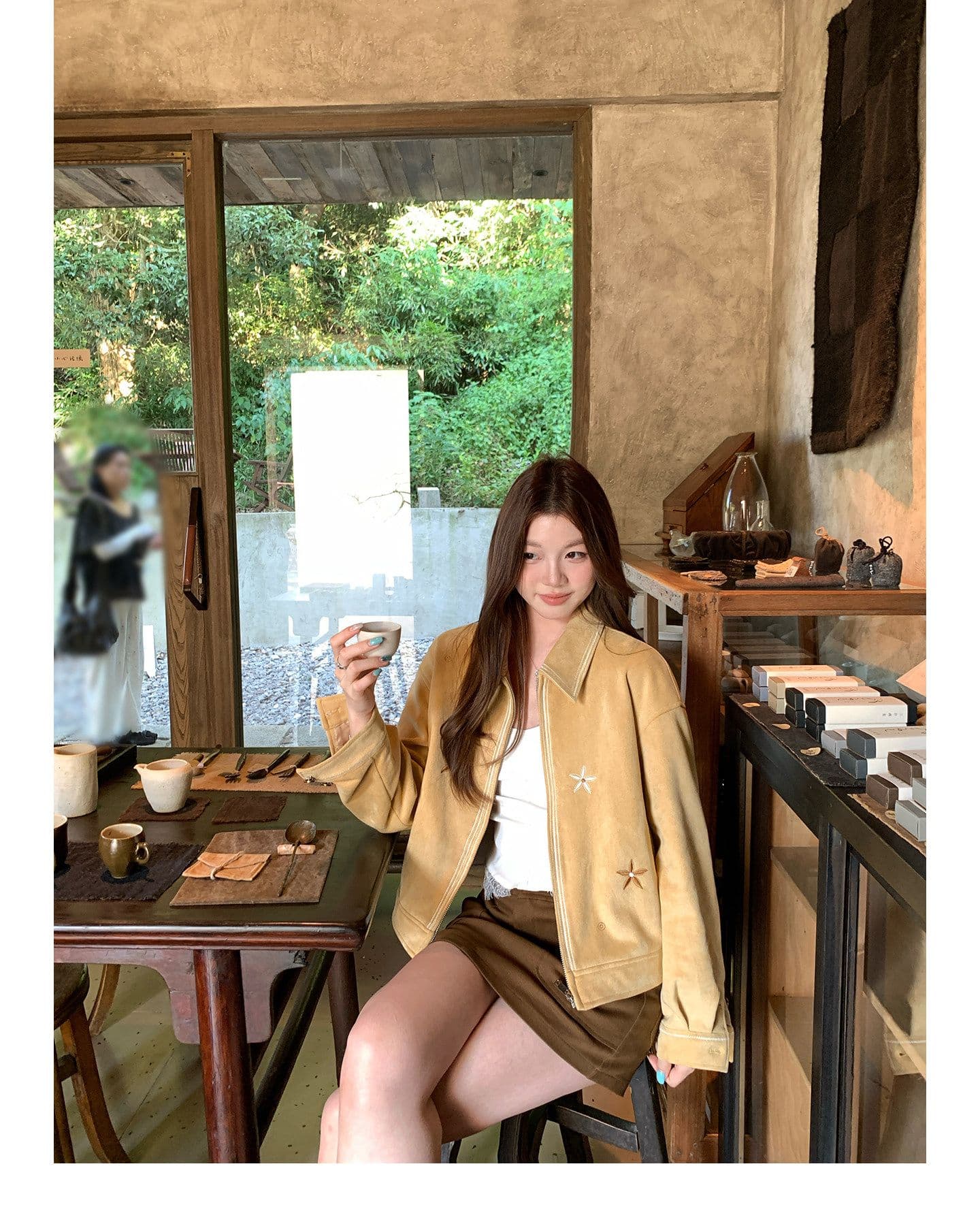 threeh 다우 시시 치즈 레트로 자수 재킷 여성 코트 이른 가을 디자인 센스 작은 대중 고급 쇼트 스타일 맨위 상세 이미지 4