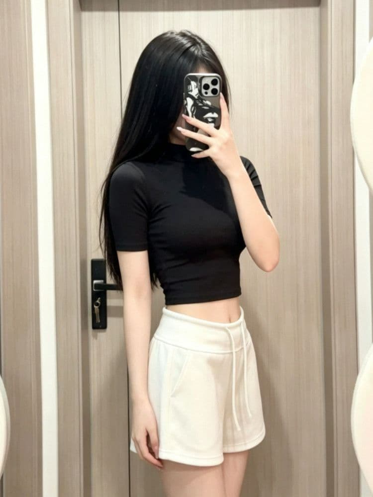 광저우 단단한 경기 사람들 면 빈 가스 층 280 그램 캐주얼 요가 한 마디 운동 3 점 바지 트렌디 상세 이미지 3