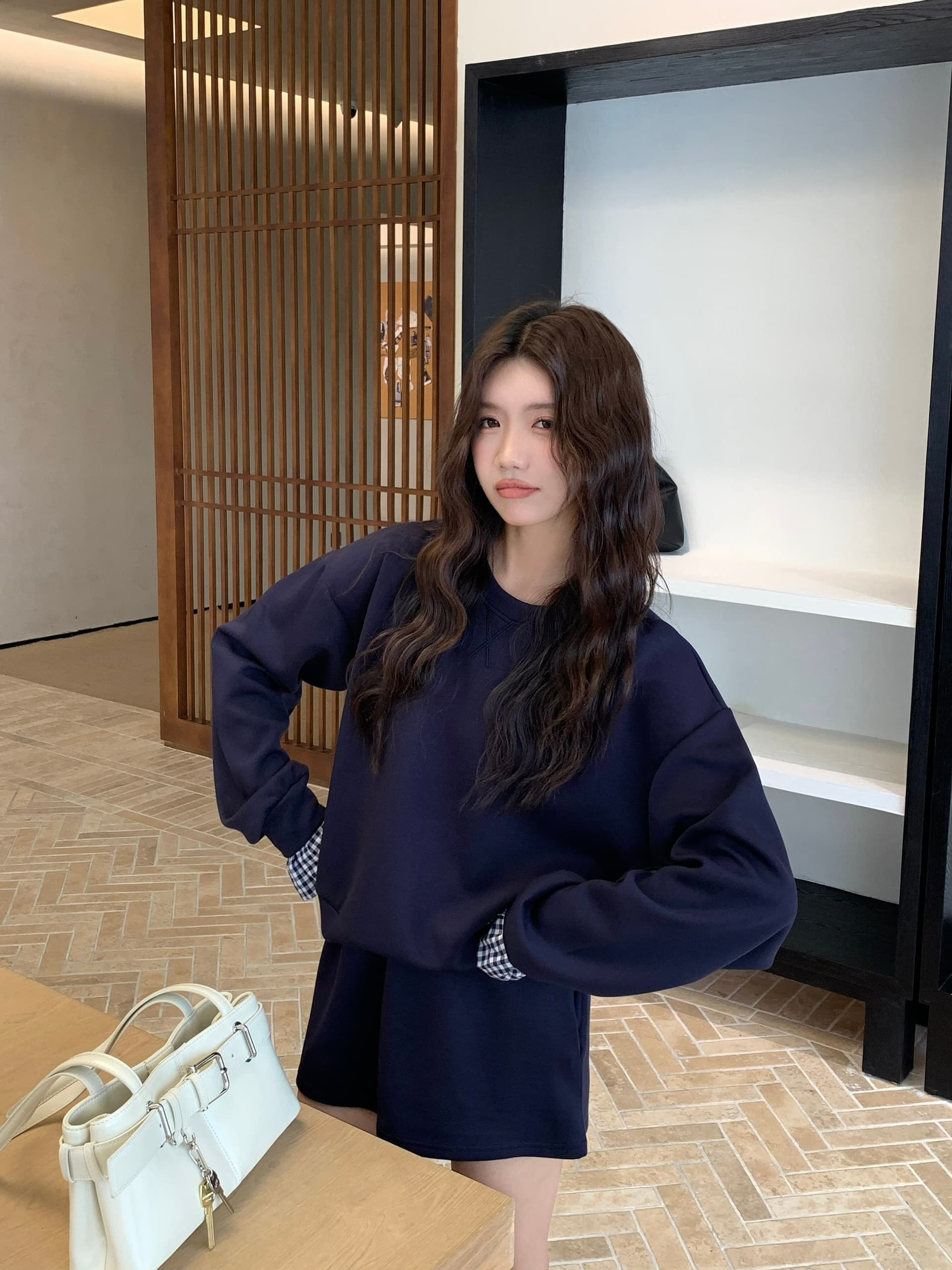 빅 사이즈 세트 캐주얼 패션 고급 센스 miu 부서 후드티 치마 투피스 세트 상세 이미지 16