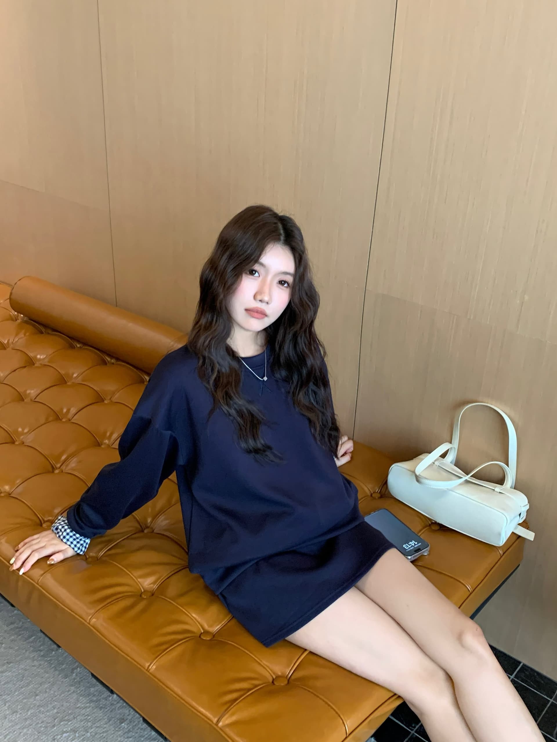 빅 사이즈 세트 캐주얼 패션 고급 센스 miu 부서 후드티 치마 투피스 세트 상세 이미지 24