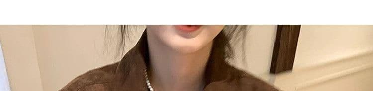 아름다움 라드. 스웨이드 원단 재킷 여성 짧은 2026 봄 가을 새로운 레트로 루즈핏 작은 키 얇은 스타일 재킷 맨위 상세 이미지 14