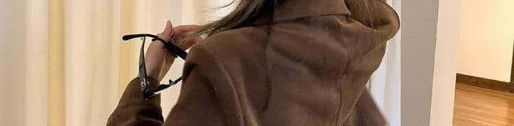 아름다움 라드. 스웨이드 원단 재킷 여성 짧은 2026 봄 가을 새로운 레트로 루즈핏 작은 키 얇은 스타일 재킷 맨위 상세 이미지 41