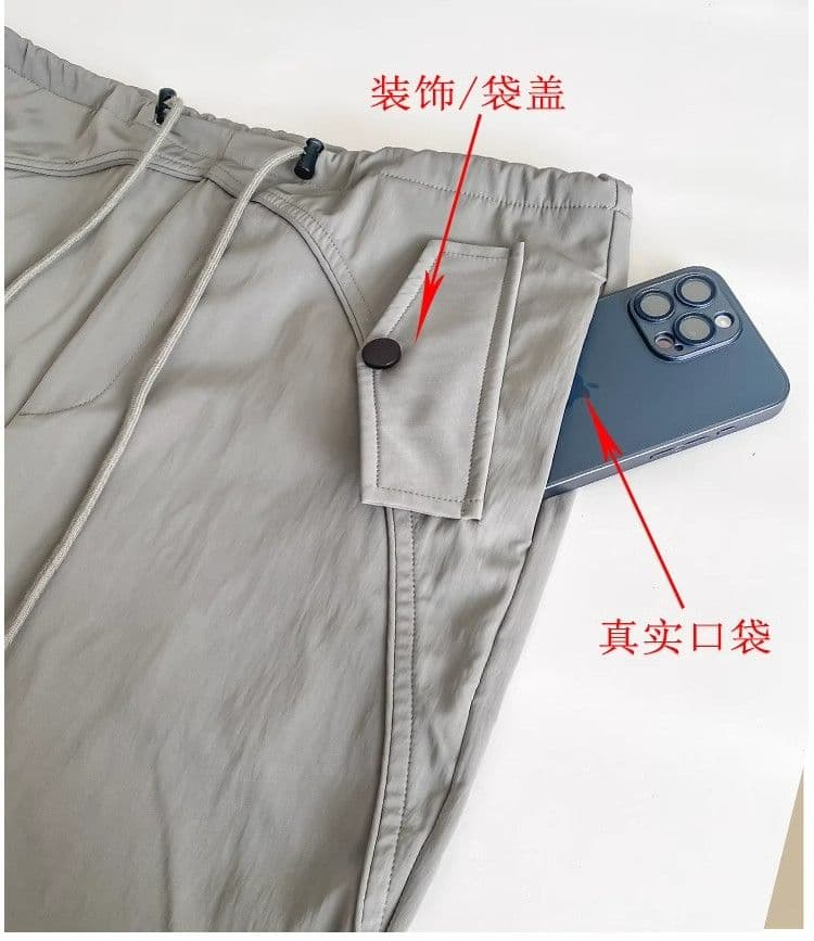 아메리칸 레트로 워크웨어 팬츠 여성 봄 가을 2026 새로운 와이드 레그 팬츠 루즈핏 캐주얼 착륙 낙하산 병 스트레이트 바지 상세 이미지 5
